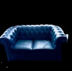 Chesterfield 2-zits heel apart diep groenblauw 1.60m breed, Ophalen, 150 tot 200 cm, Tweepersoons, 75 tot 100 cm