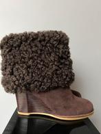 ESSENTIEL ANTWERP BRUINE SLEEHAK KORTE LAARZEN LEER LAMMY 37, Bruin, Lage of Enkellaarzen, Ophalen of Verzenden, Zo goed als nieuw