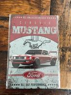 Metalen plaat classic ford mustang rood auto garage, Nieuw, Ophalen of Verzenden