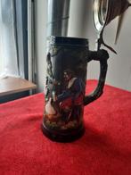 Oude Duitse Bierkruik met Tinnen Deksel, Antiek en Kunst, Ophalen of Verzenden