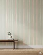 2025 Retro pastel strepen behang roze mint brocante swiet, Huis en Inrichting, Stoffering | Behang, Ophalen of Verzenden, Minder dan 10 m²