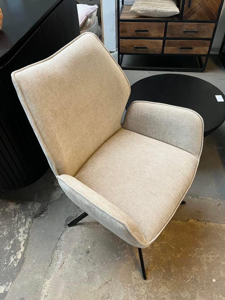 Nieuwe draai-eetstoelen stoere stof metaal zwart actie 129, Huis en Inrichting, Stoelen, Overige kleuren, Nieuw, Ophalen of Verzenden