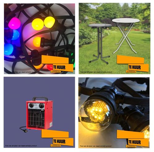 prikverlichting, Statafels, Heater (te Huur), Hobby en Vrije tijd, Feestartikelen | Verhuur, Nieuw, Overige, Ophalen of Verzenden