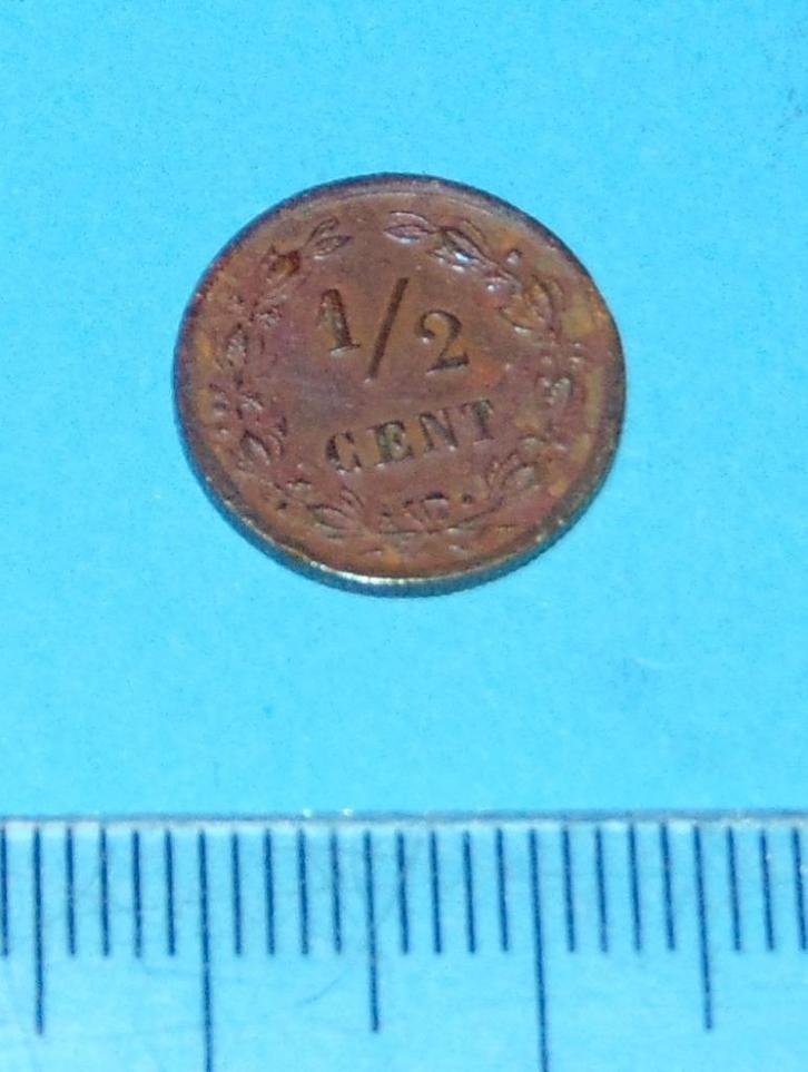 Nederland - halve cent 1885 - ZF-, Postzegels en Munten, Munten | Nederland, Losse munt, Overige waardes, Koningin Wilhelmina