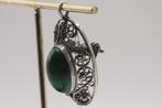 Vintage hanger broche mat malachiet steen, Sieraden, Tassen en Uiterlijk, Antieke sieraden, Ophalen of Verzenden, Overige materialen