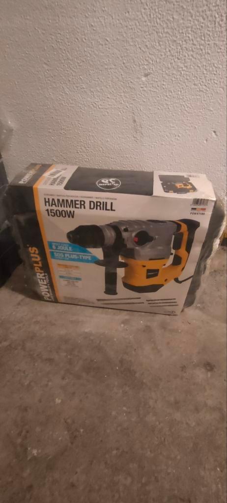 Powerplus POWX1195 Combihamer 1500W - Nieuw in Koffer, Doe-het-zelf en Verbouw, Gereedschap | Boormachines, Nieuw, Boor- en/of Breekhamer