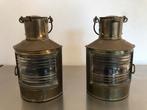 set Antieke koperen Boordlichten met oliebrander, Antiek en Kunst, Ophalen of Verzenden, Koper
