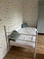 Leuke stalen bedbank, Ophalen, 90 cm, Eenpersoons, Wit