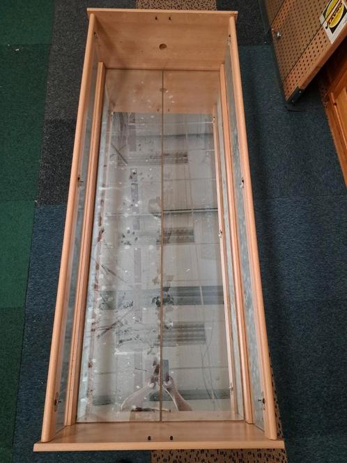Beuken vitrinekast, Huis en Inrichting, Kasten | Vitrinekasten, Gebruikt, 25 tot 50 cm, Ophalen