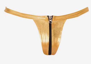 Gouden String met Rits erotiek clubwear lingerie beschikbaar voor biedingen