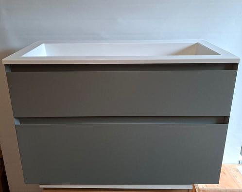 Badkamermeubel INK 100x45 cm mat beton groen, Huis en Inrichting, Badkamer | Badkamermeubels, Nieuw, Wastafelkast, Minder dan 100 cm