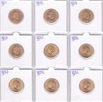 Complete serie van 9 gouden tientjes 1911 t/m 1933 Kwaliteit, Postzegels en Munten, Munten | Nederland, Goud, Koningin Wilhelmina