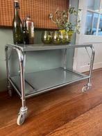 Vintage industriële Serveerwagen/ trolly, Ophalen, Gebruikt, Metaal of Aluminium, ....