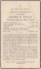 frater Wilhelmus A.M. Rijnen 1901 Roermond + 1952 Oss, 50 jr, Verzamelen, Verzenden