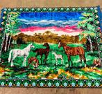 Velvet wandkleed met paarden 150/119, Gebruikt, Etten-Leur, DJT@dejuistetoon.eu, Ophalen of Verzenden
