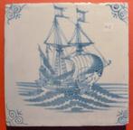 Prachtige antieke tegel met 3-mast VOC SCHIP; ca. 1700!, Ophalen of Verzenden