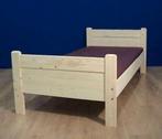 Massief houten bed met recht of gebogen hoofd en voeteneinde, 85 tot 100 cm, Nieuw, Ophalen of Verzenden, Matras