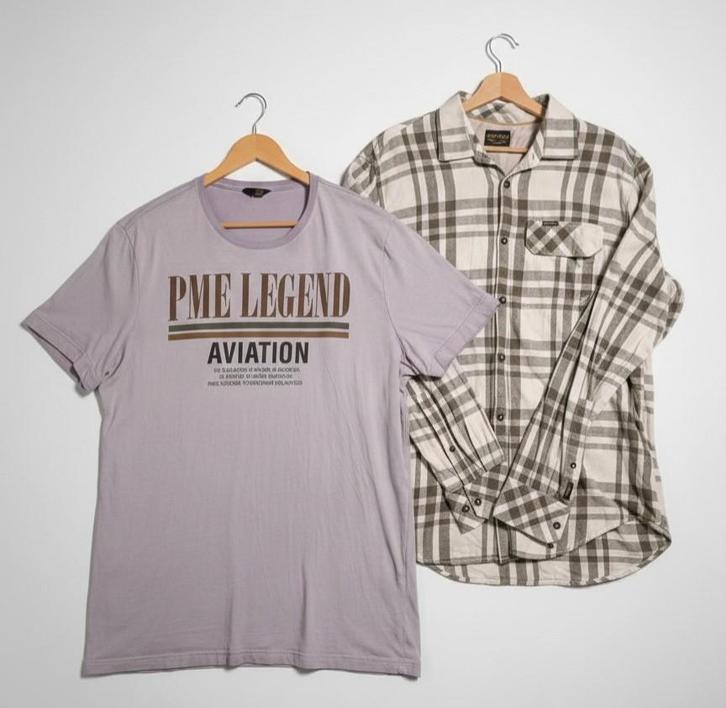 PME Legend Set XXL - Shirt & 1 Overhemd - Nieuwstaat!, Kleding | Heren, T-shirts, Zo goed als nieuw, Overige maten, Overige kleuren