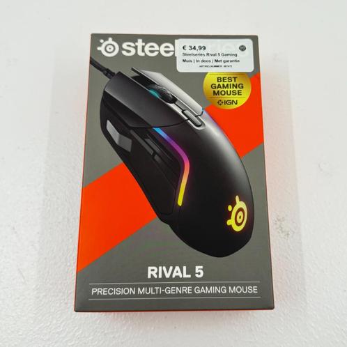 Steelseries Rival 5 Gaming Muis | In doos | Met garantie, Computers en Software, Muizen, Zo goed als nieuw, Gaming muis, Ophalen of Verzenden