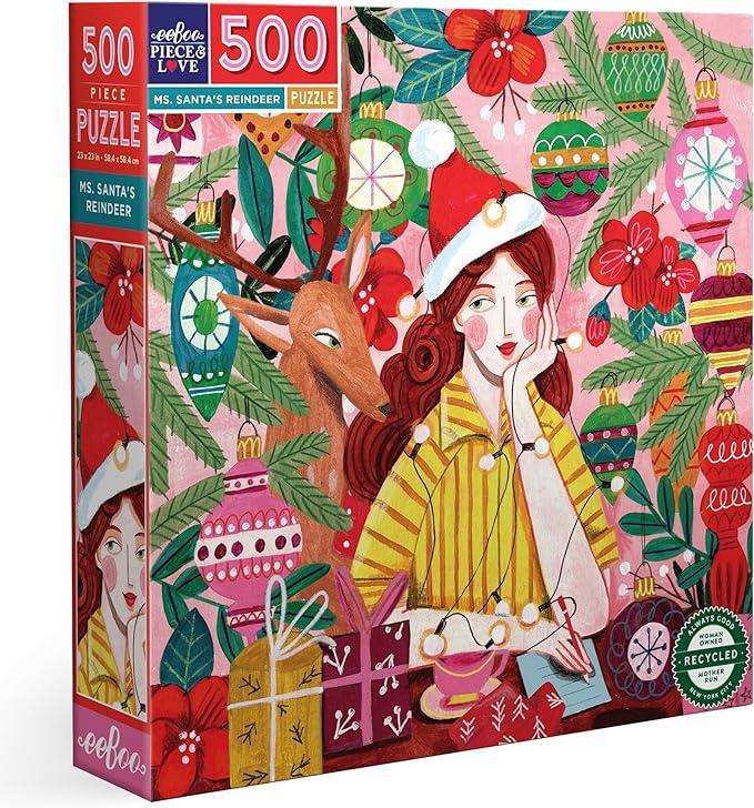 eeBoo - Ms. Santas Reindeer - 500 stukjes, Hobby en Vrije tijd, Denksport en Puzzels, Nieuw, Legpuzzel, 500 t/m 1500 stukjes, Ophalen of Verzenden