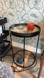 Ethnicraft bijzettafel, Huis en Inrichting, Ophalen, Minder dan 55 cm, Rond, Zo goed als nieuw