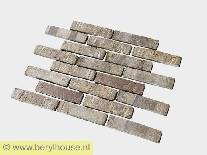 v.a. € 10,- per m2  Gebakken baksteenstrippen steenstrippen, Doe-het-zelf en Verbouw, Metselstenen, Nieuw, Bakstenen, Verzenden