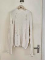 Dames lange vest trui sweater knit tricot top wit L acrylic, Ophalen of Verzenden, Zo goed als nieuw, Wit