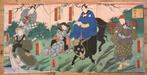 Antieke Japanse drieluik houtblok prent, Antiek en Kunst, Kunst | Niet-Westerse kunst, Verzenden