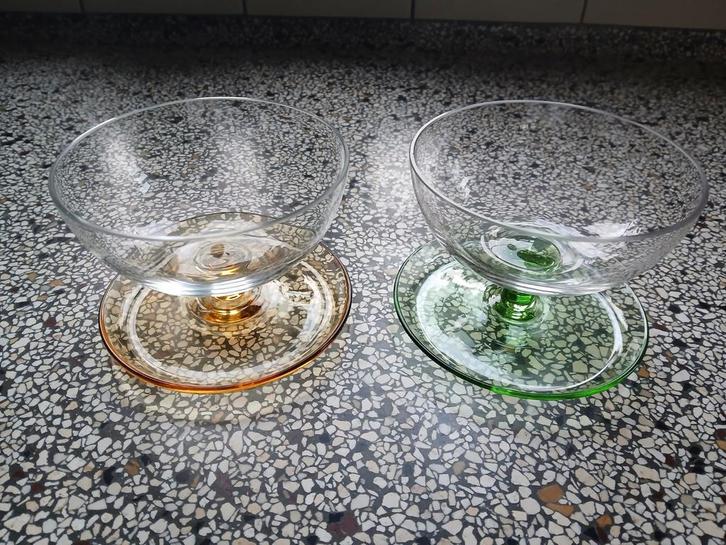 Bowlglazen of grapefruitglazen Kristalunie, Antiek en Kunst, Antiek | Glas en Kristal, Ophalen of Verzenden
