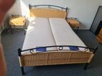Metalen bed 140x200, Pullman matrassen, nachtkastjes. Levere, Gebruikt, Metalen bed, Zwart, Pullman