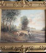 Olieverf schilderij schapen op de hei, Ophalen of Verzenden