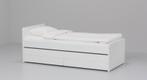 Bed met onderbedlade, Ophalen, 90 cm, Eenpersoons, Wit