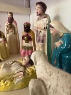 Set oude Franse kerststal figuren gesign., Antiek en Kunst, Ophalen of Verzenden