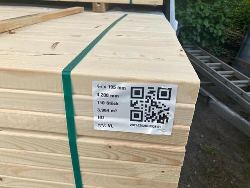 Nieuw balkhout 44x195x420, 3 x 55 stuks., Doe-het-zelf en Verbouw, Hout en Planken, Nieuw, Balk, Vuren, 300 cm of meer, 25 tot 50 mm
