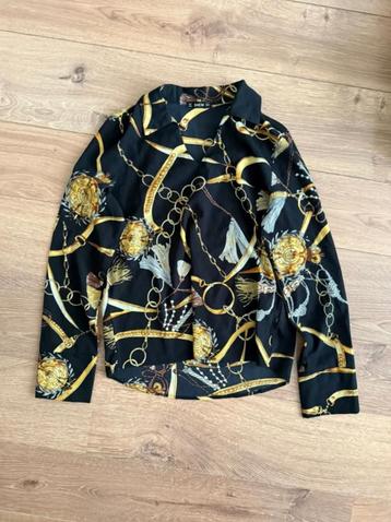 Zwart met gouden blouse maat S beschikbaar voor biedingen