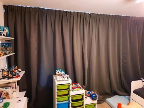 Antraciet gordijnen 2 delen, 250 cm br, 260 lang, Huis en Inrichting, Stoffering | Gordijnen en Lamellen, Gebruikt, 200 cm of meer