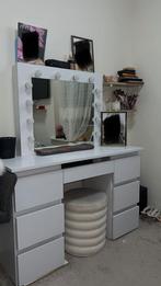 Makeup tafel met spiegel en lampjes, Ophalen, Zo goed als nieuw, 50 tot 100 cm, 100 tot 150 cm