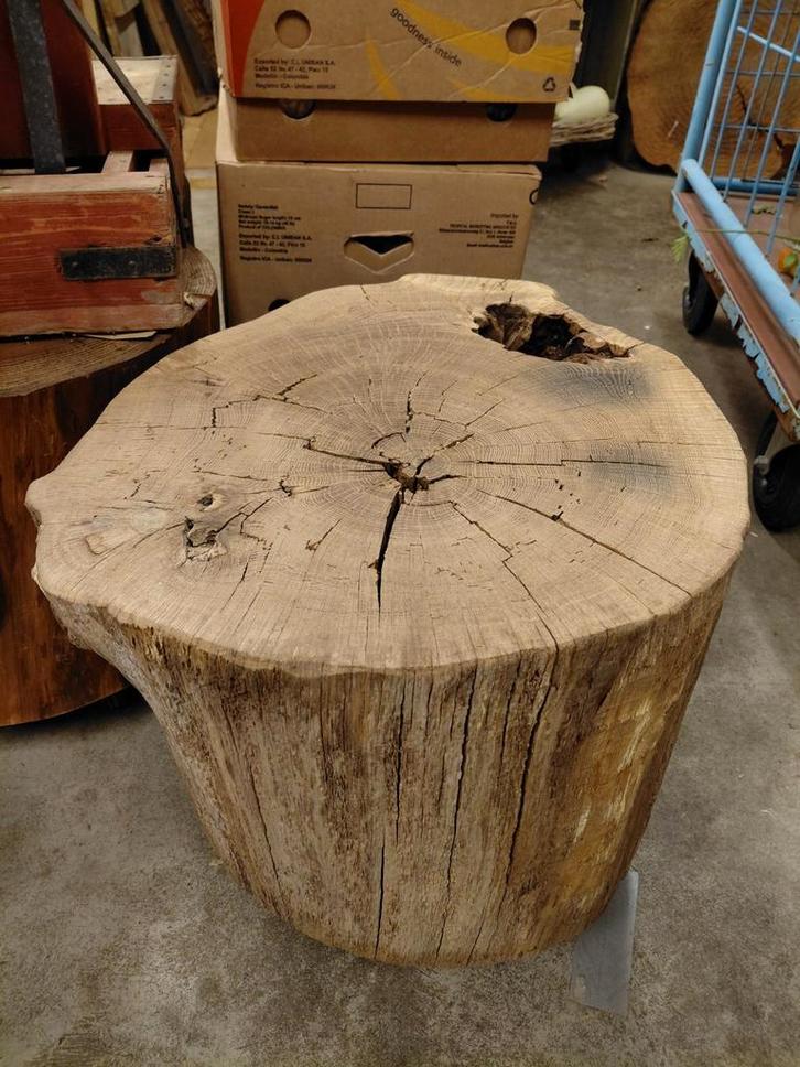 Houten Boomstam Tafel/Kruk, Huis en Inrichting, Woonaccessoires | Zuilen en Pilaren, Gebruikt, Ophalen of Verzenden