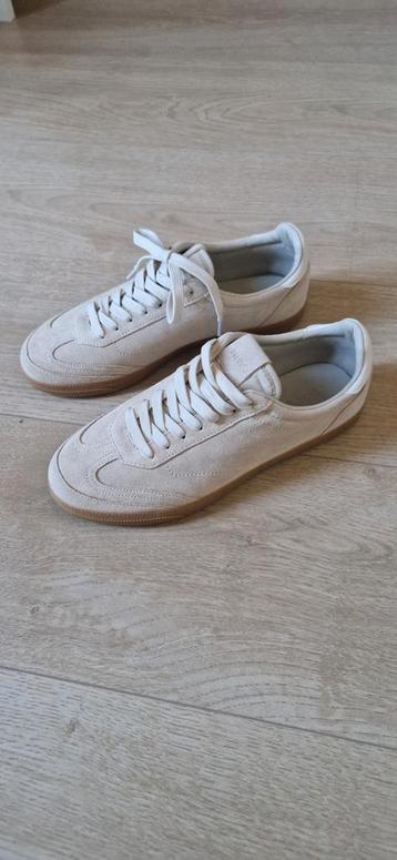 Lage beige ECHT LEREN gympen-sneakers merk Mango mt.38 NIEUW beschikbaar voor biedingen