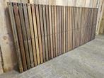 Moderne poort met hardhouten planken (Itauba hout) 400x150cm, Met poort, Nieuw, Ophalen of Verzenden, Tuinhek
