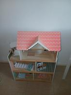 Leuk houten poppenhuis met accessoires, Kinderen en Baby's, Speelgoed | Poppenhuizen, Ophalen of Verzenden, Gebruikt, Poppenhuis