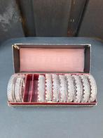 Vintage Kristallen Onderzetters in Doos, Antiek en Kunst, Antiek | Glas en Kristal, Ophalen of Verzenden