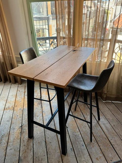 Bartafel met krukken, Huis en Inrichting, Tafels | Statafels, Gebruikt, Ophalen