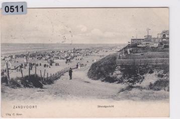 150511 Strandgezicht Zandvoort gelopen zeer oude kaart 1907 beschikbaar voor biedingen