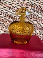 ART DECO AMBERKLEURIGE OOSTENRIJKSE PARFUMFLES MET STOP., Verzamelen, Ophalen of Verzenden, Zo goed als nieuw, Parfumfles