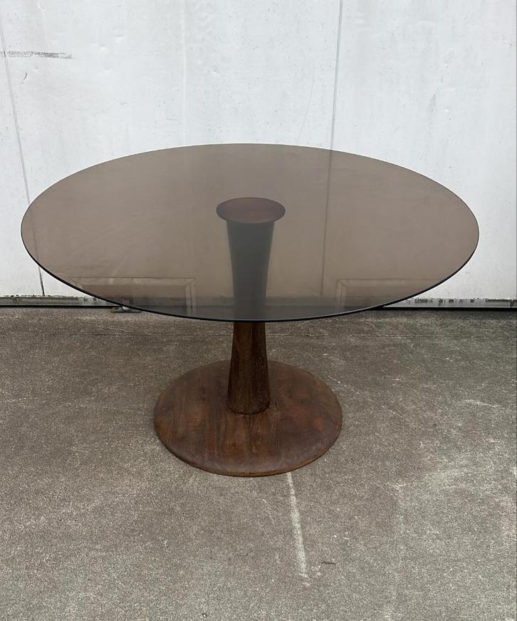 ronde eetkamer tafel restaurant tafel boogie by-boo japandi, Antiek en Kunst, Antiek | Meubels | Tafels, Ophalen