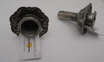 KANDELAAR HOUDER STOMP OLD SILVER 7 CM Nieuw beschikbaar voor biedingen