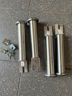 4x Bedpoten Sultan Ikea rvs 20 cm, Huis en Inrichting, Eenpersoons, Ophalen of Verzenden, Zo goed als nieuw, Overige maten