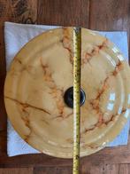 Artdeco plafondlamp gemarmerd glas diameter ongeveer 30 cm, Ophalen, Zo goed als nieuw, Glas