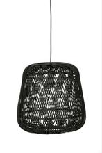 Woood Moza hanglamp bamboe zwart, Ophalen of Verzenden, Zwart, Rond, 25 tot 50 cm